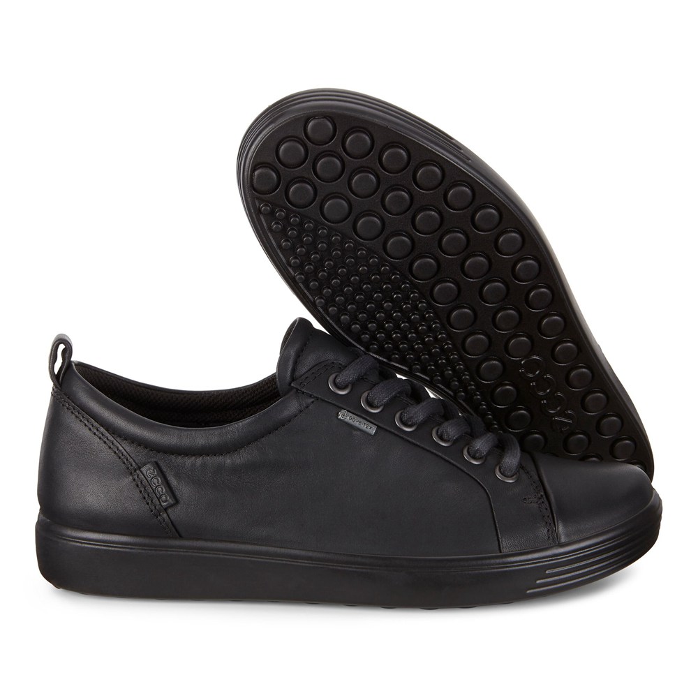 Womens Sneakers - ECCO Soft 7 Gtx Tie - Black - 0647YSZRG